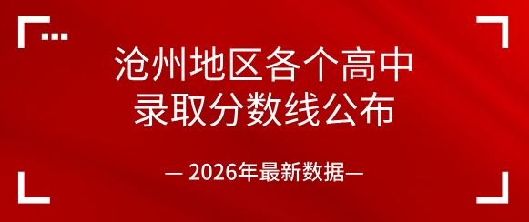 2026年河北沧州地区高中录取分数线公布